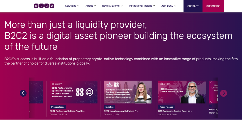 B2C2 liquidity provider