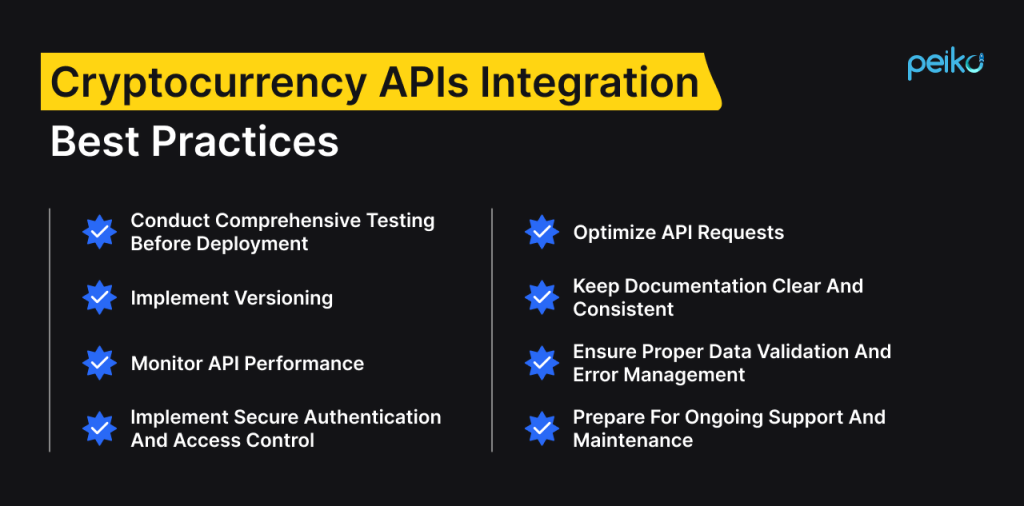 cryptocurrency APIs integration best practices