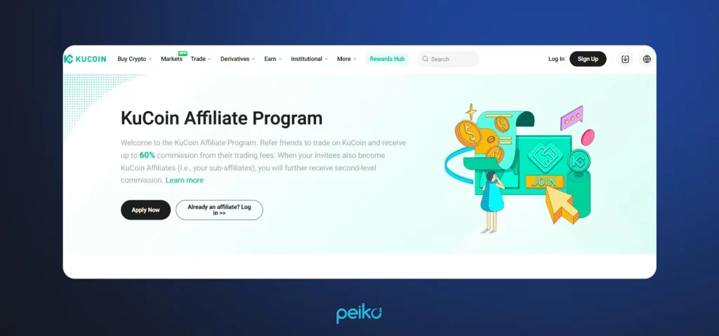 Kucoin offers one of the best crypto affiliate programs