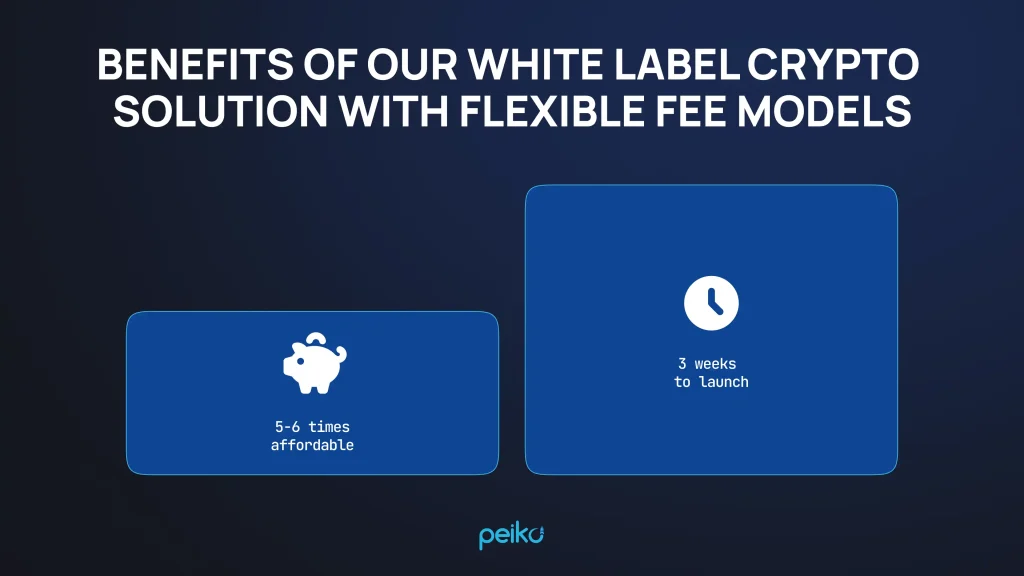 pros of Peiko's white label crypto exchange solution with flexible fee models